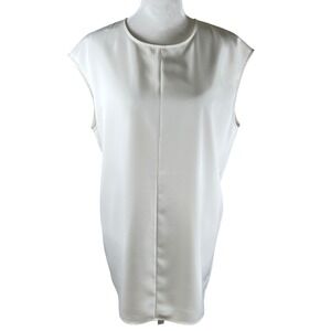 UNIQLO Sleeveless Round Neck‎ White Shirt Blouse Top Women's Size Small